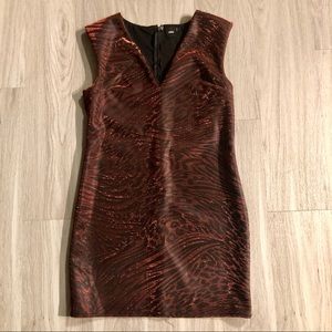 Metallic animal print cocktail dress